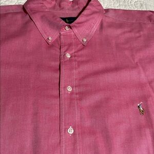 Ralph Lauren Men's Bright Pink Button Down Shirt